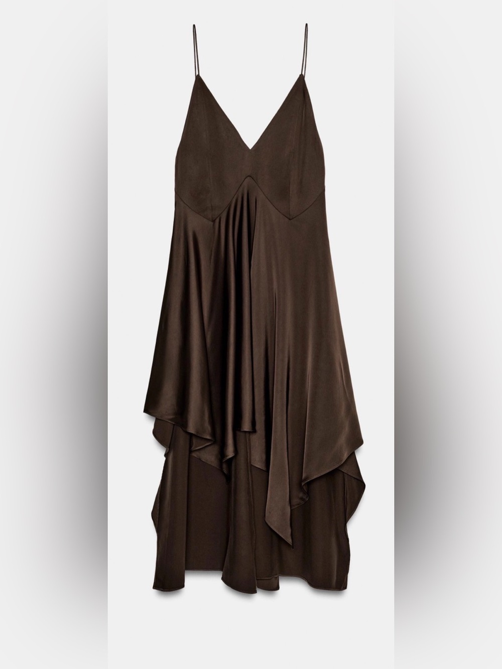 Zara Asymmetric ruffled hem Dress